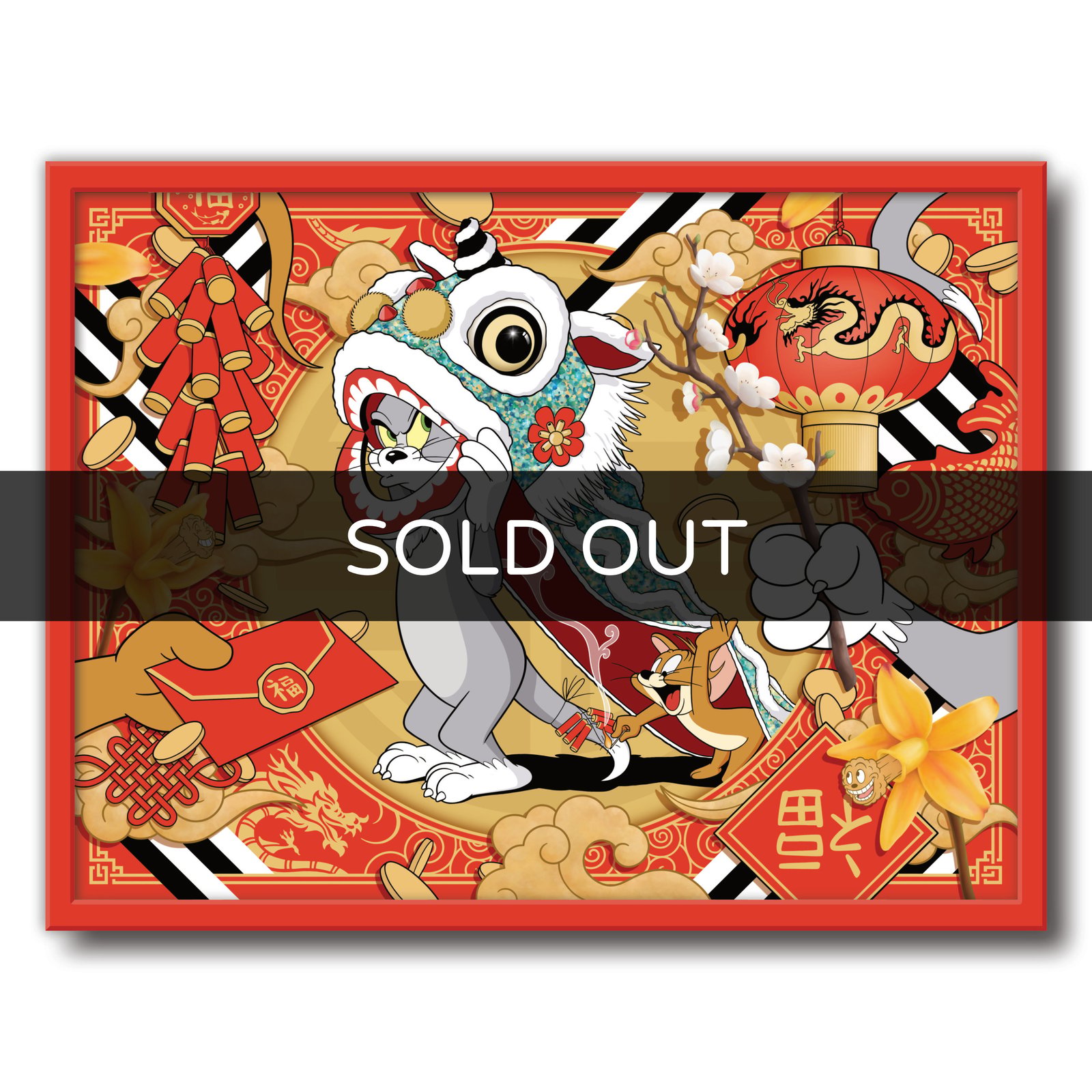 Lion Dance' Hand Embellished Giclée Print | BroosArt